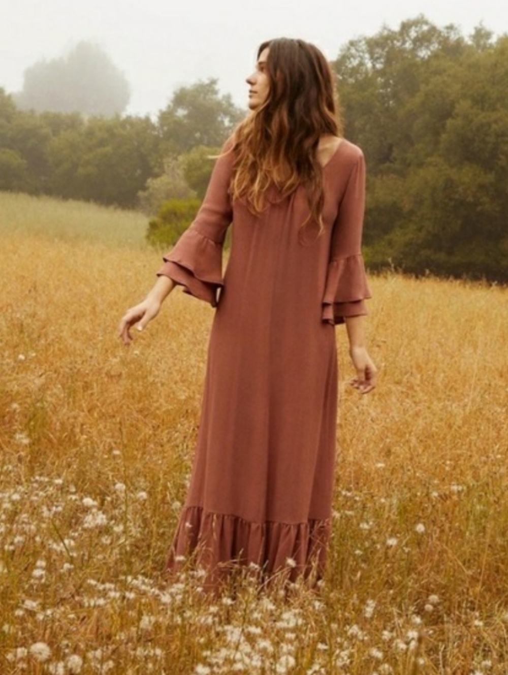 RARE Christy Dawn "Rowe" Maxi Dress In "Mauve Taupe" Color, 2XL